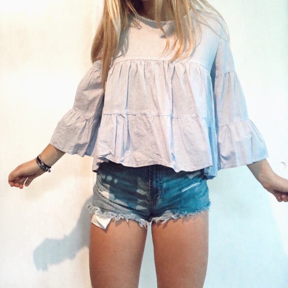 free people blue striped shirt